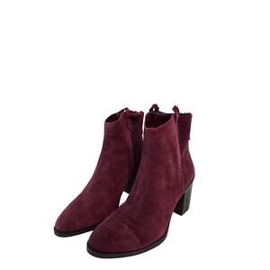 Burgundy MIA Rhys Boots with Stacked Block Heel